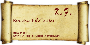 Koczka Füzike névjegykártya